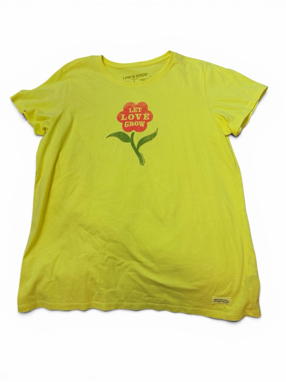 Life Is Good Yellow 'Let Love Grow' Flower Tee